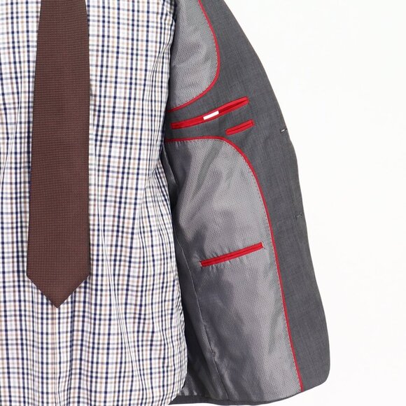 Alfani 38R Gray Solid 2-Button Sport Coat Blazer Jacket G308 - Picture 10 of 11